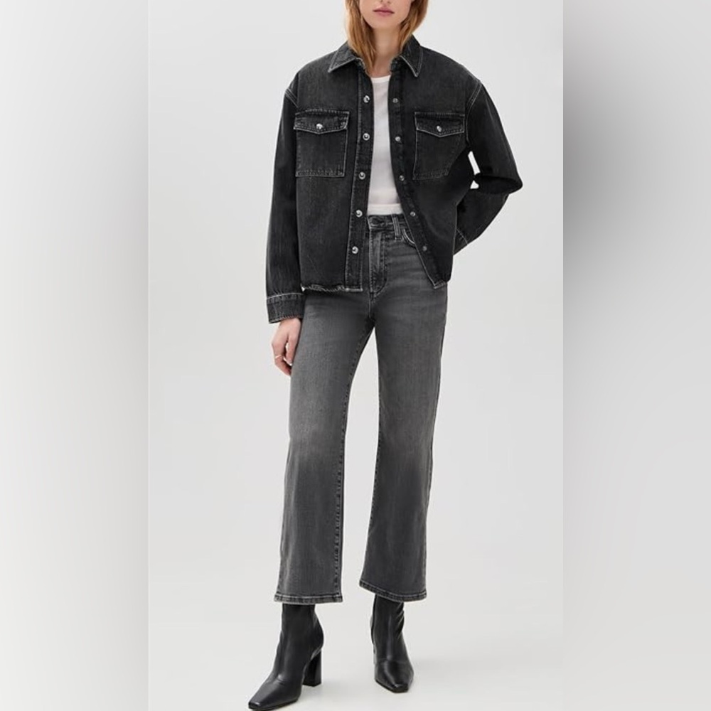 Joe's Jeans The Blake High Rise Straight-Leg Cropped in Charcoal Black Wash 28